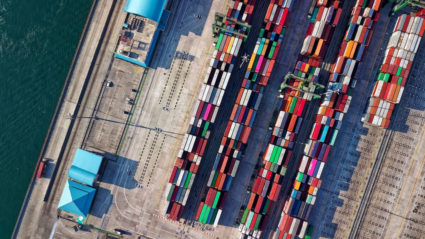 Container terminal from above